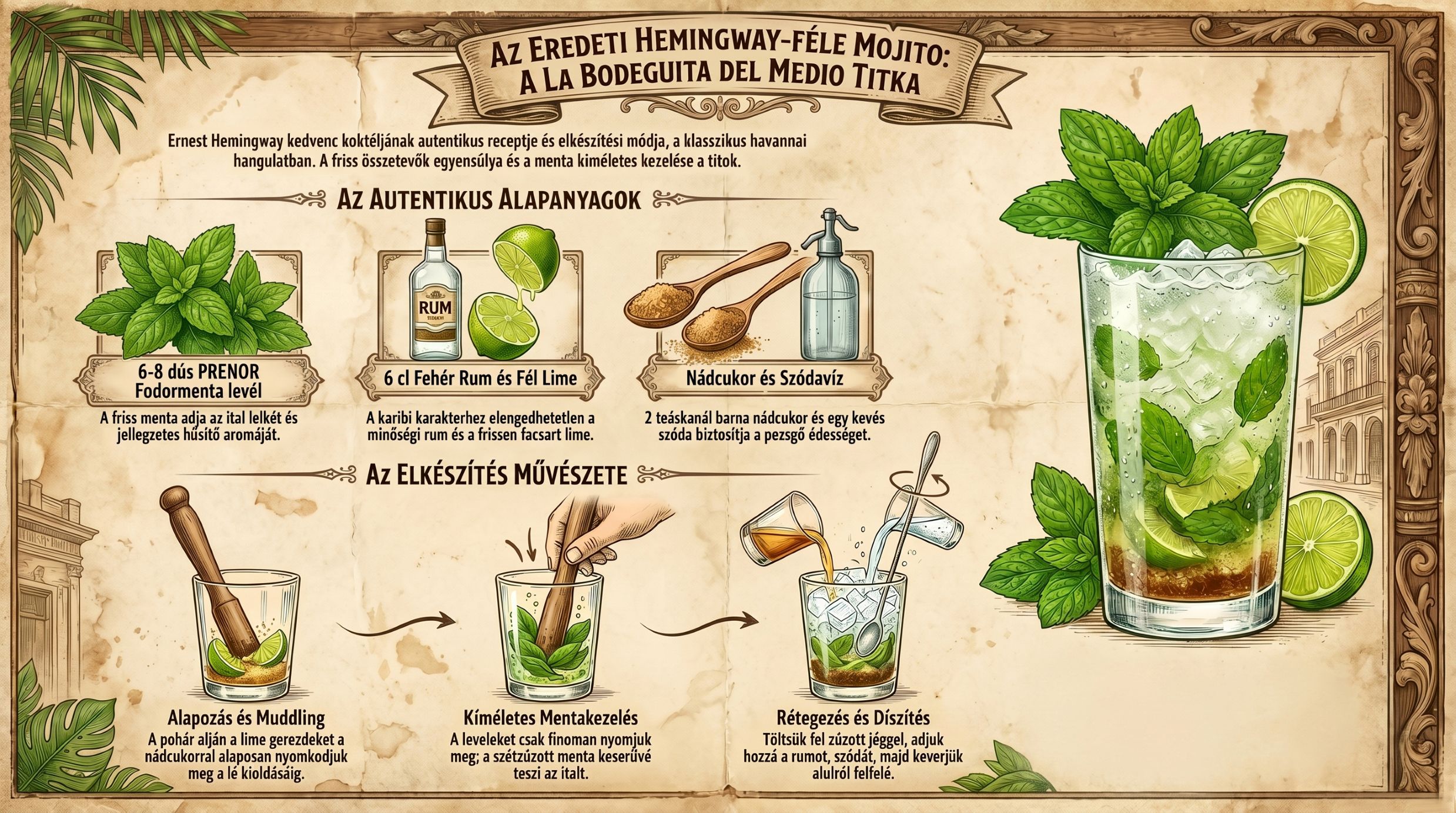 Eredeti Mojito koktél PRENOR fodormentából